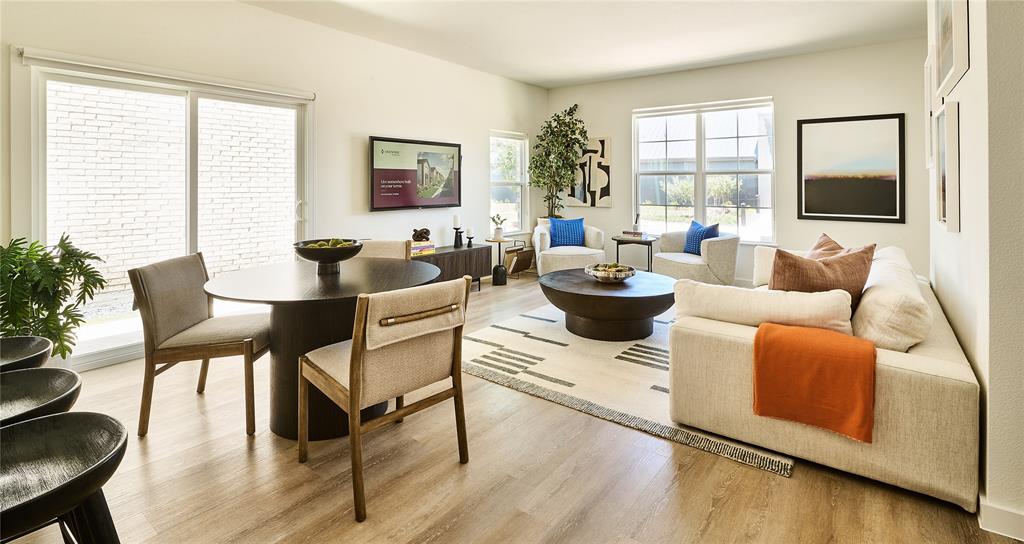 Living room with light wood finished floors Living room with light wood finished floors