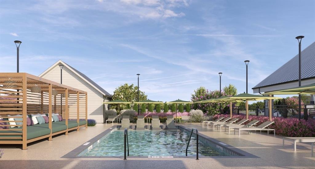 Community pool with a patio and a pergola