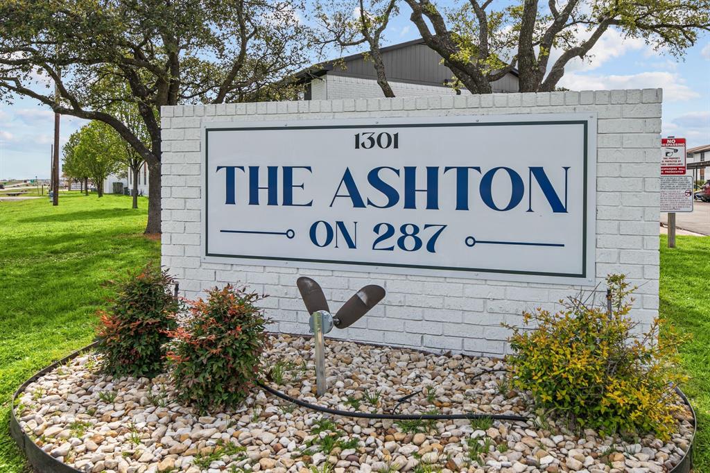 Community entrance sign at The Ashton on 287. Community view, not the specific exterior or interior of this unit. Community entrance sign at The Ashton on 287. Community view, not the specific exterior or interior of this unit.