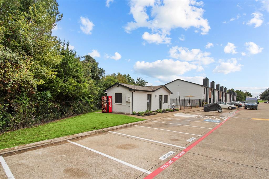 Little Creek community exterior and parking. Community view, not the interior of unit A-05.