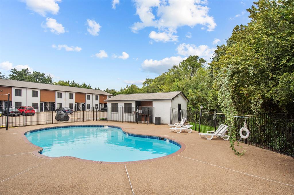 Little Creek community pool and seating area. Community view, not the interior of unit D-06.
