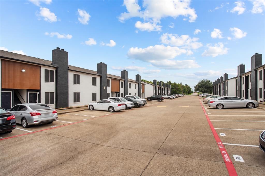 Little Creek community exterior and parking area. Community view, not the interior of unit C-08.