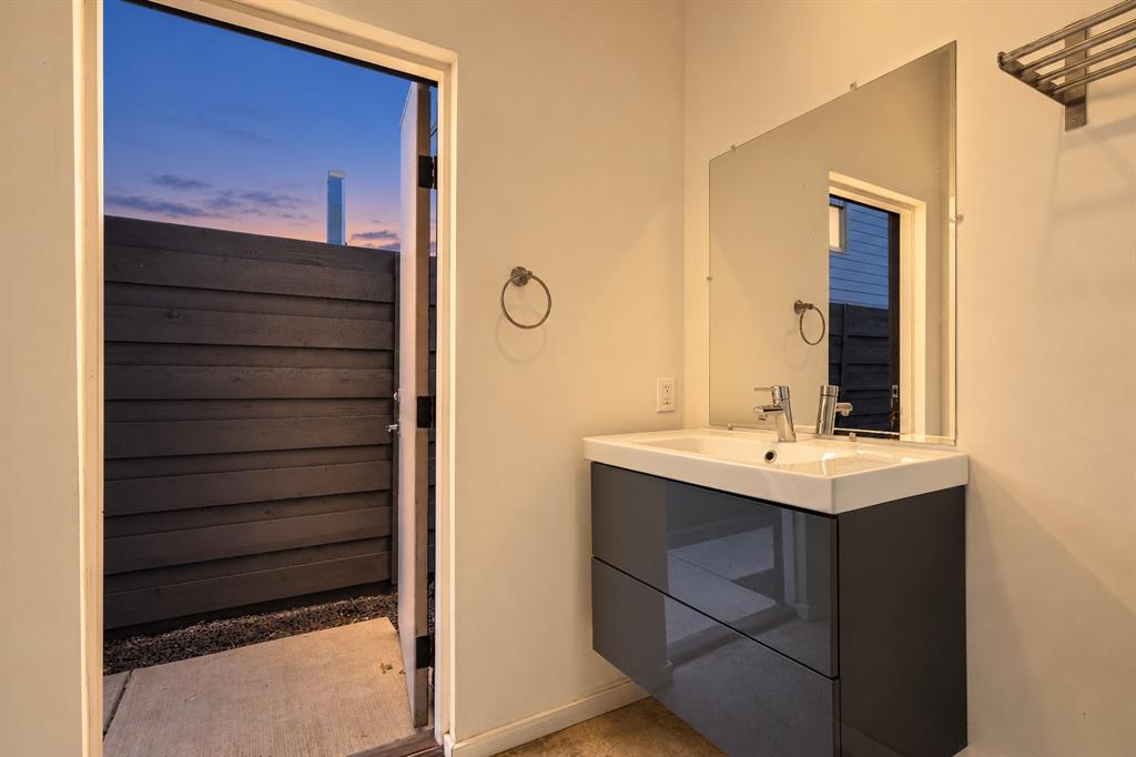 A convenient pool bath with direct outdoor access keeps backyard gatherings easy, allowing guests to freshen up without entering the main house. Plus a HUGE storage closet for pool toys and equipment.