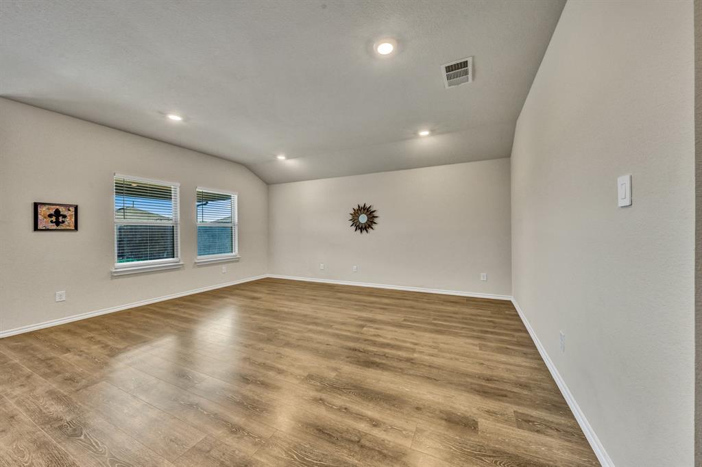 Family Room overlooks porch and back yard