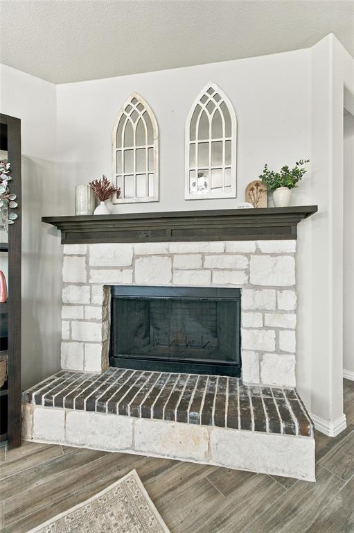 Genuine wood burning fireplace