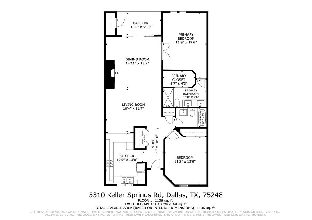 Floor plan of unit #722 — all measurements are approximate and should be verified.