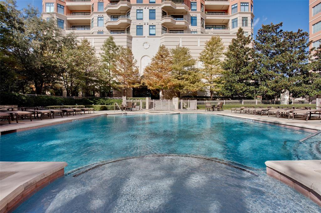 Chairs, towels, and pool service are provided to all residents.