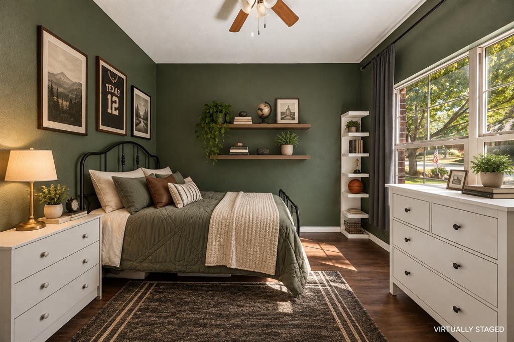 One of two secondary bedrooms.