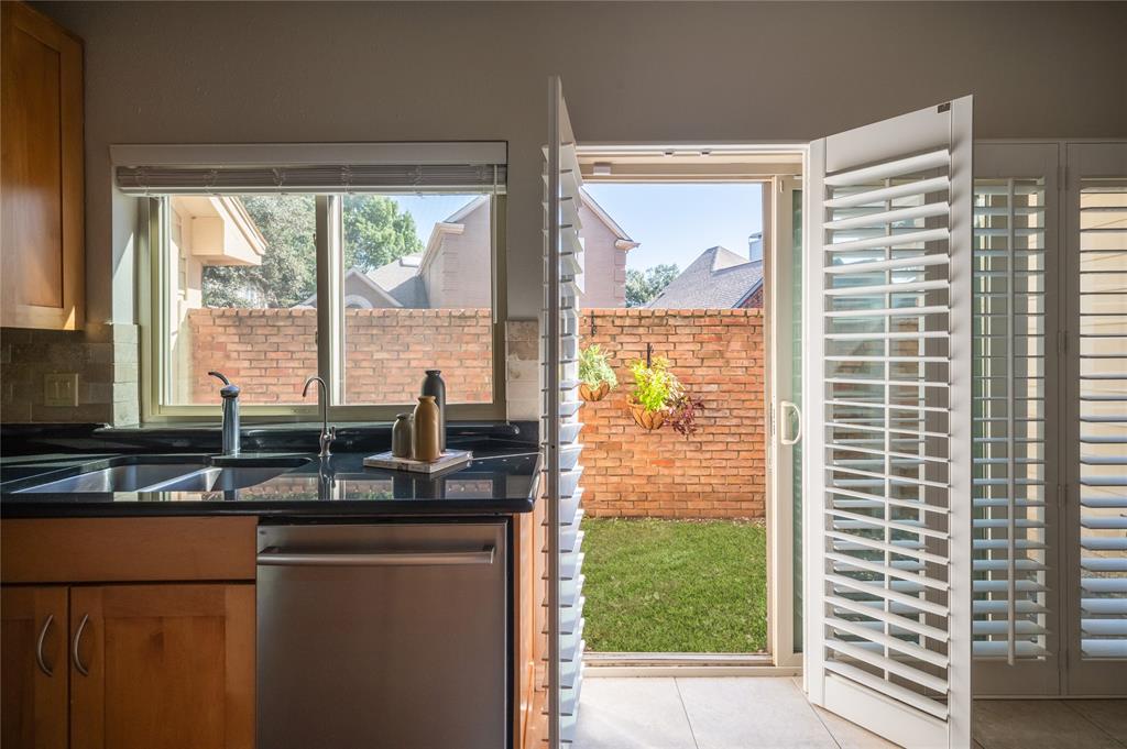 sliding doors open to kitchen garden