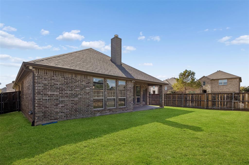 Backyard with wood fence