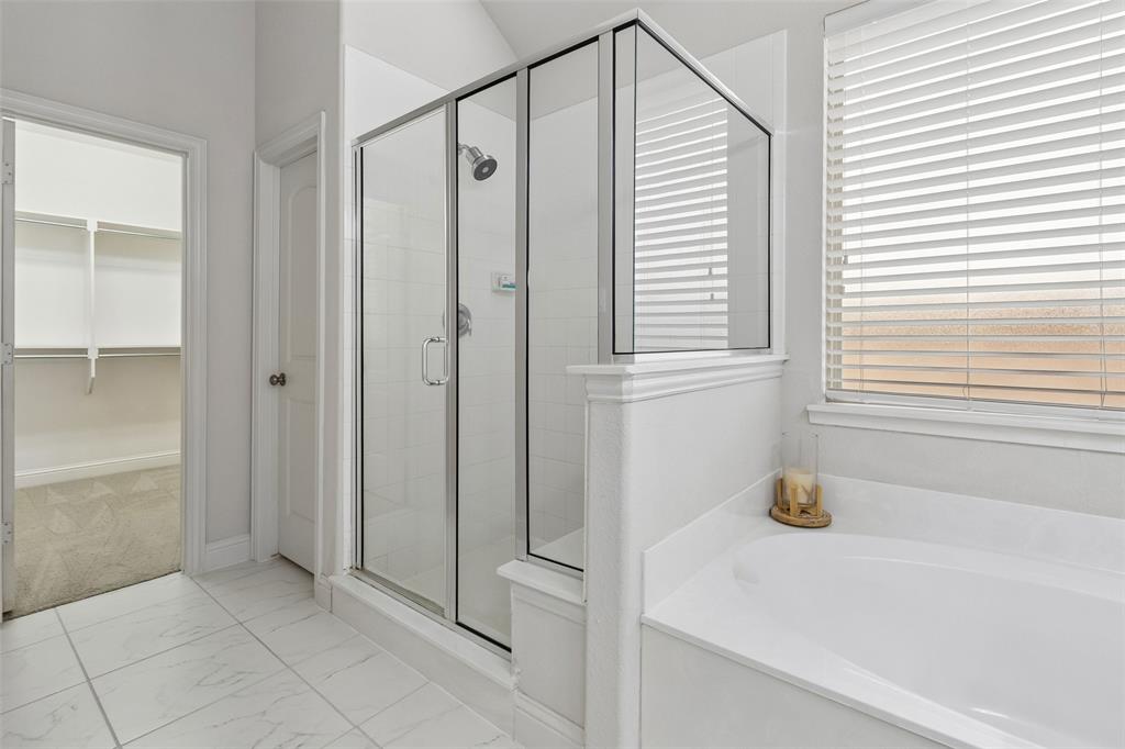 Separate shower and tub
