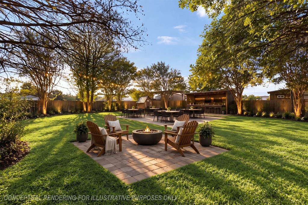 Yard-Conceptual Rendering-Landscaped Outdoor Yard Area-For Illustrative Purposes Only