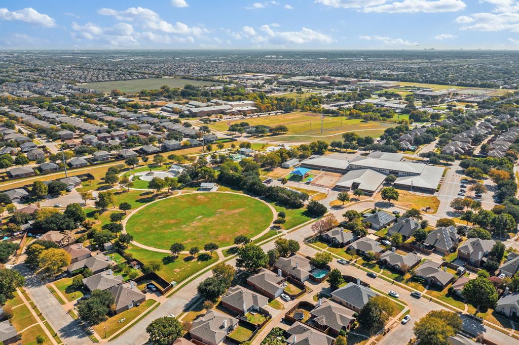 Aerial of neighborhood park