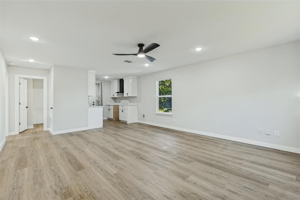 Open concept living and dining area