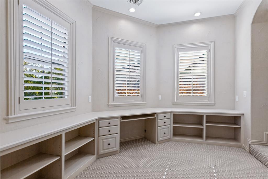A wonderfully bright study nook is located upstairs, offering a second study or homework station.