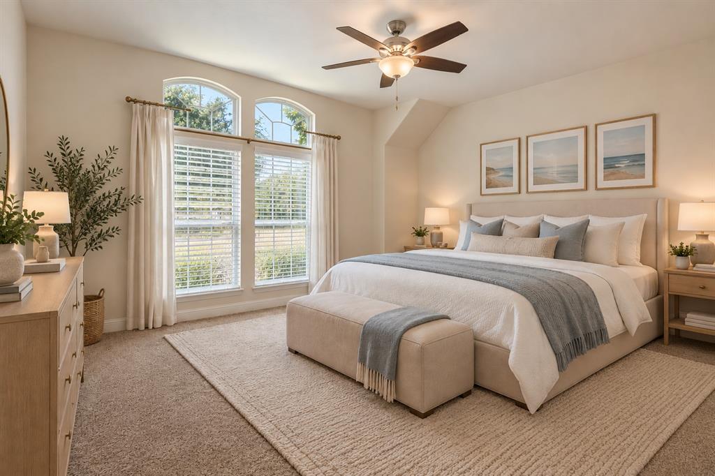 Secondary primary bedroom virtually staged