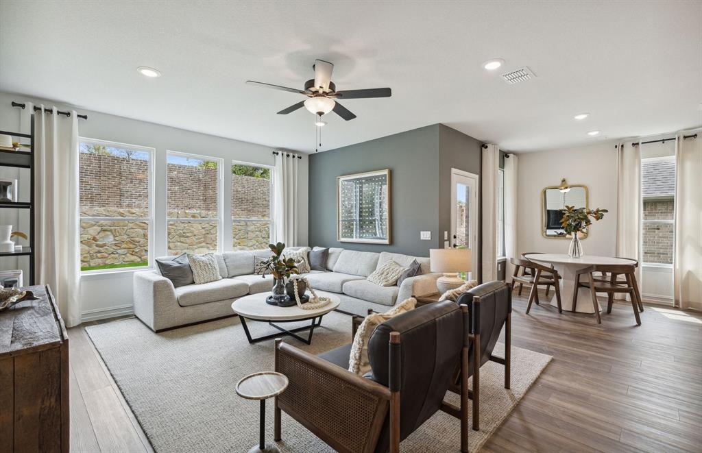 *Model Representation - Gathering room with view of main living areas