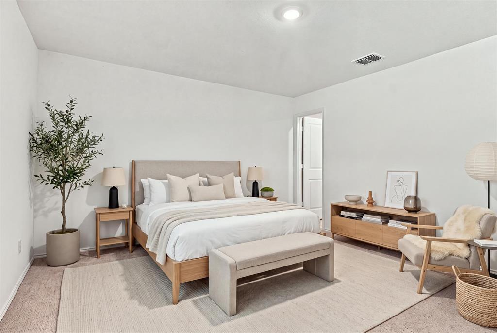 Primary bedroom has been virtually staged so you can see the possibilities. Primary bedroom has been virtually staged so you can see the possibilities.