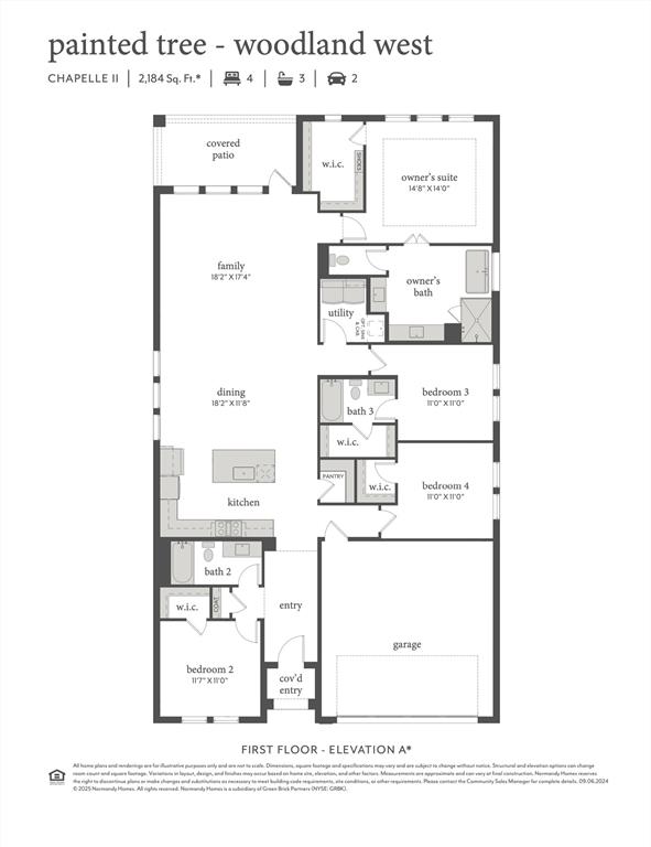 Our single story Chapelle floor plan offers an open and flowing layout plus nicely sized bedrooms that the entire family will love!