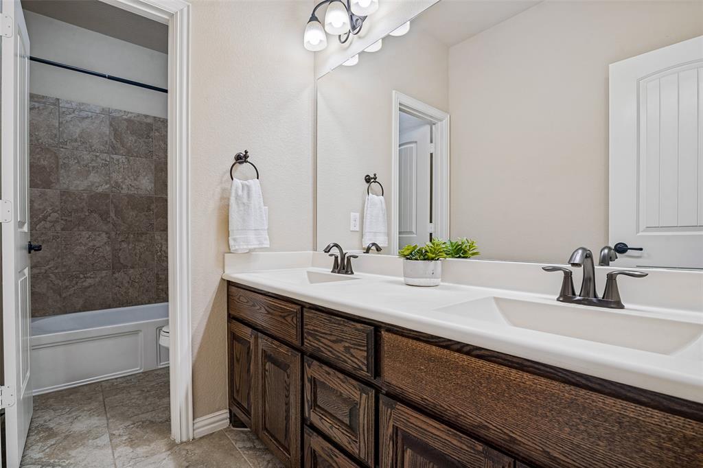 guest Bathroom with dual sinks