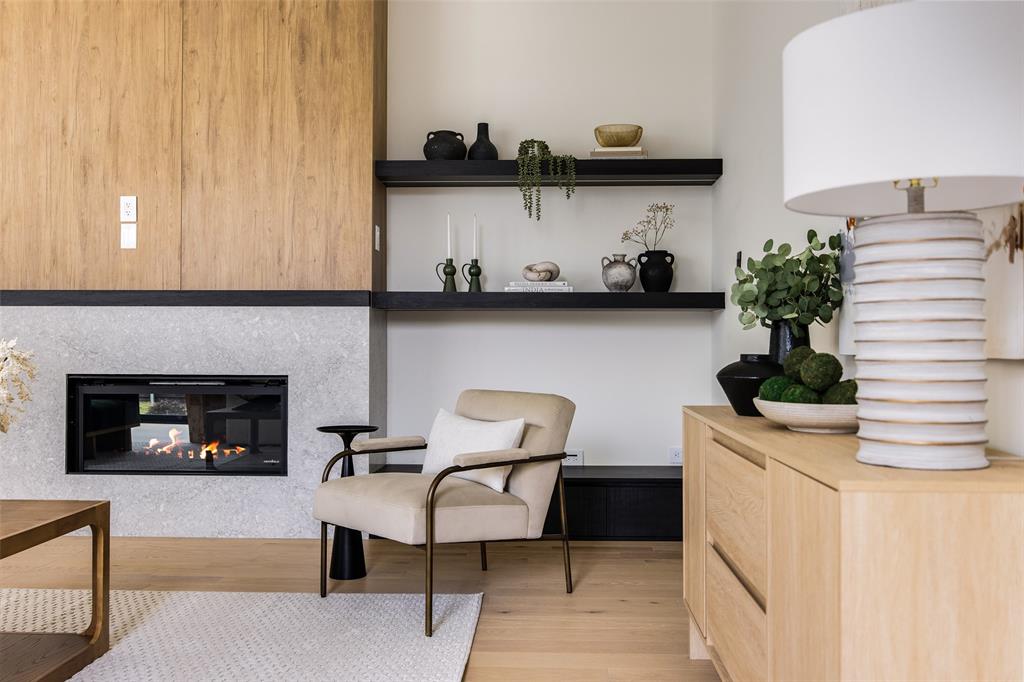 Gas Fireplace in the Open Living Room Gas Fireplace in the Open Living Room