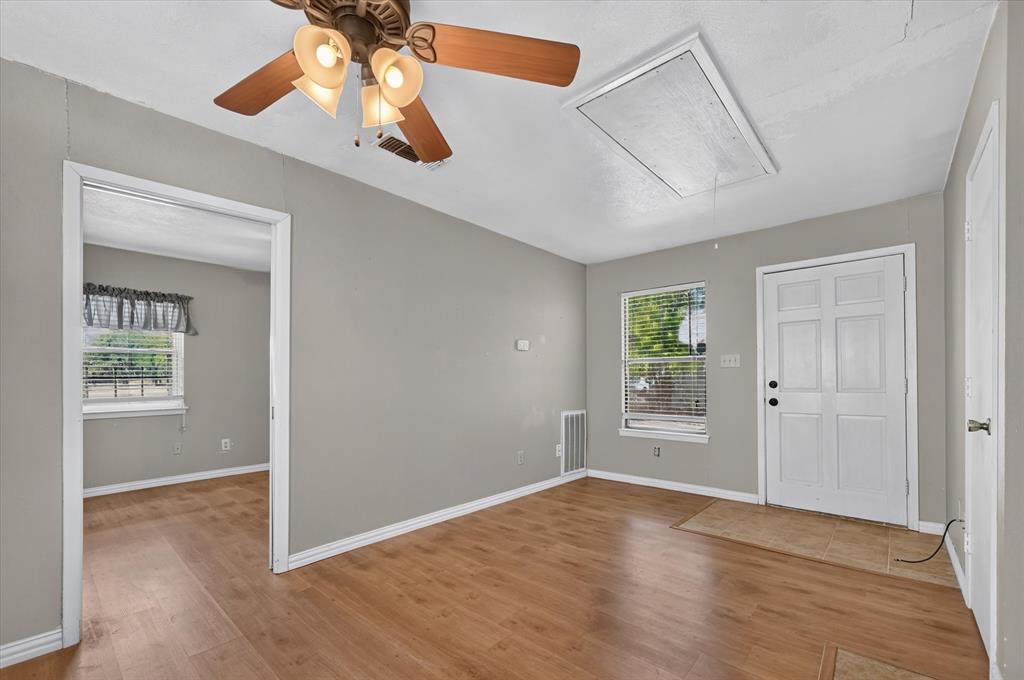 Separate entry and living room in apartment