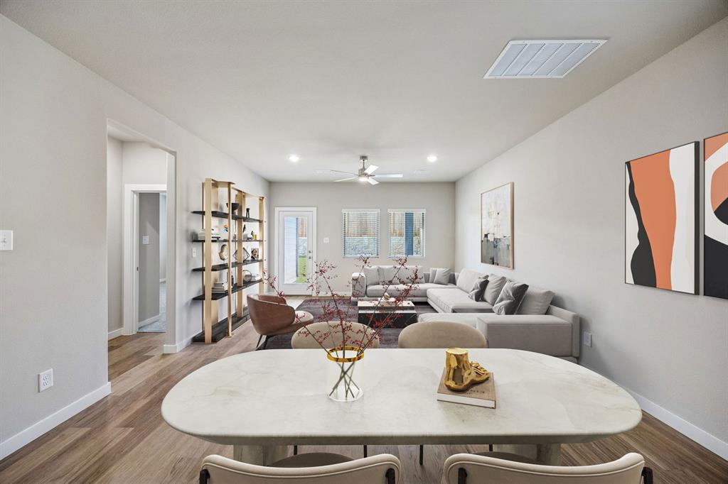 Living and Dining Room in the Willow home plan – REPRESENTATIVE PHOTO