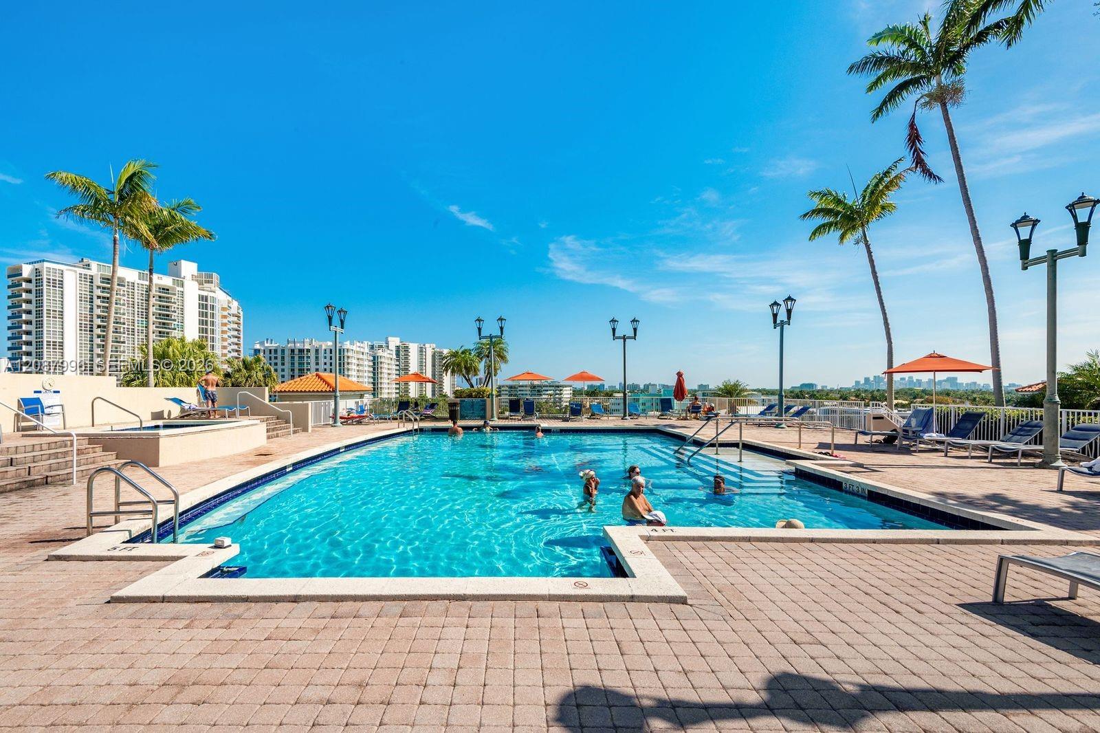 Large Pool Deck with Spa