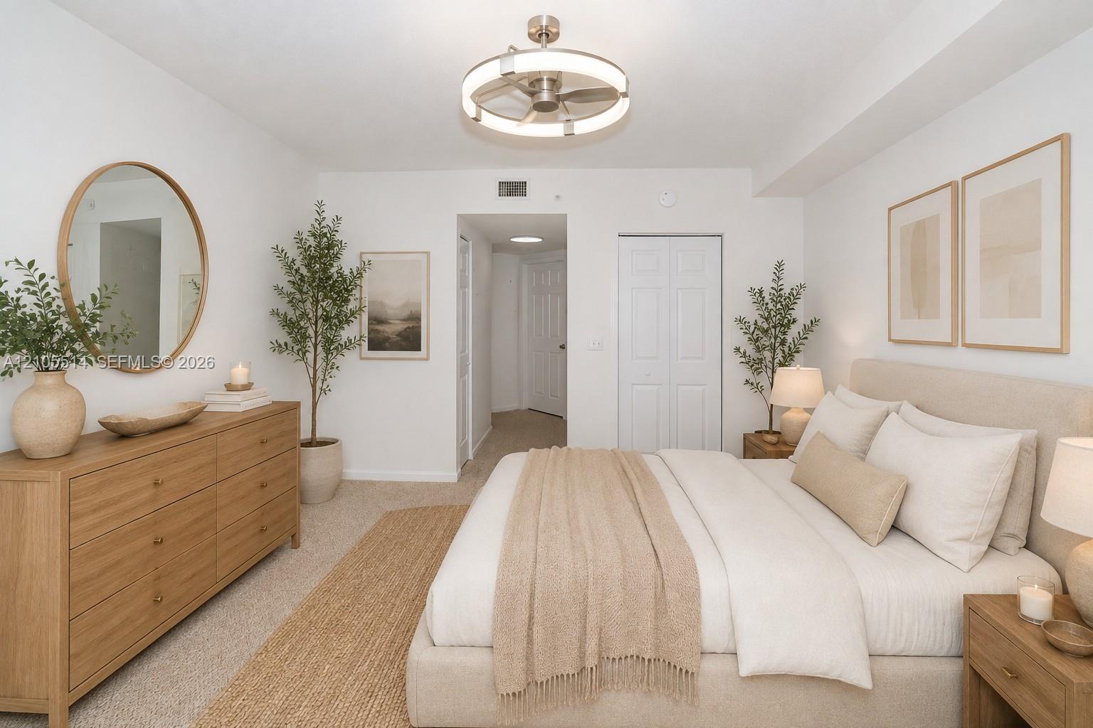 Virtually Staged Master Bedroom