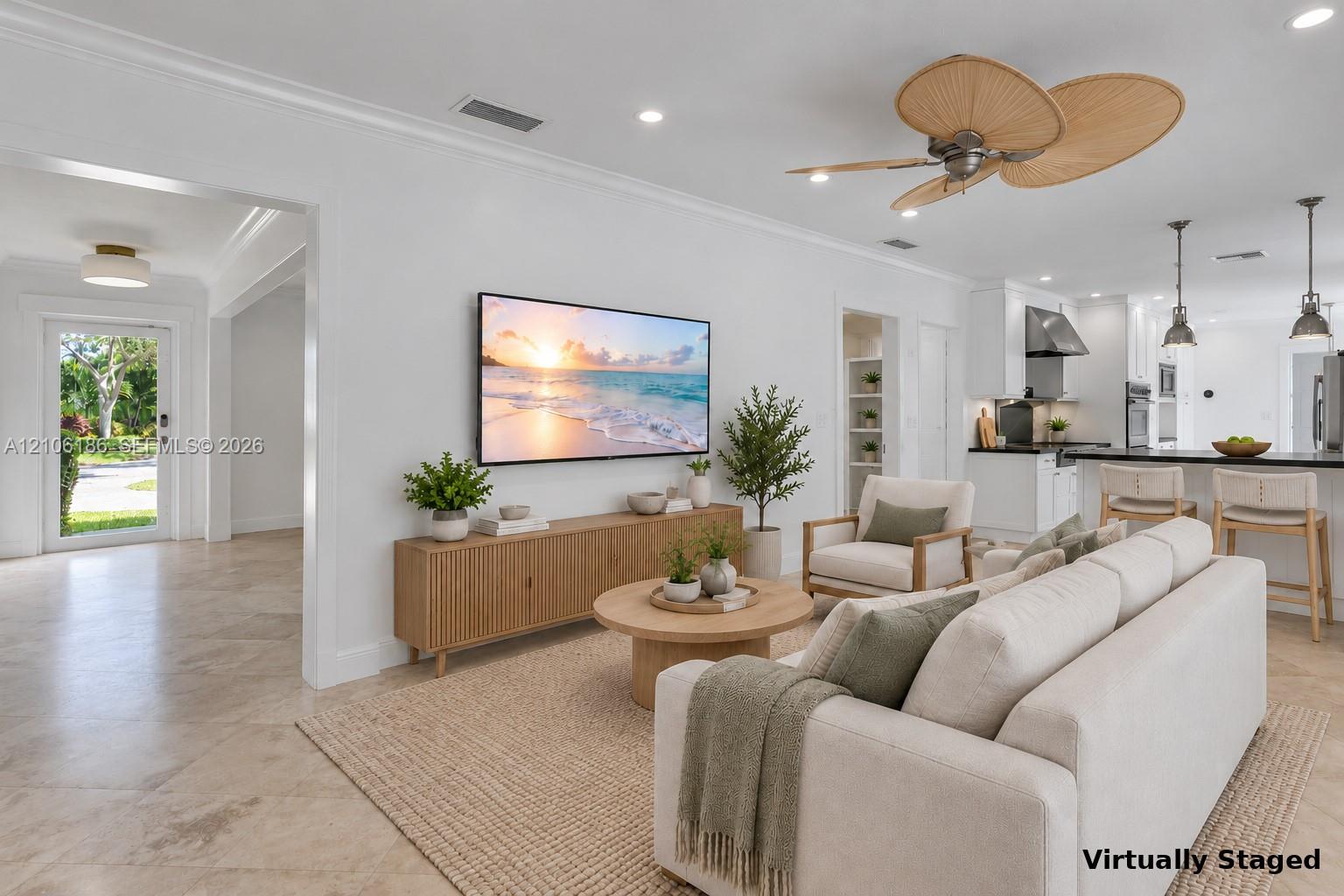 Virtually staged Family Room