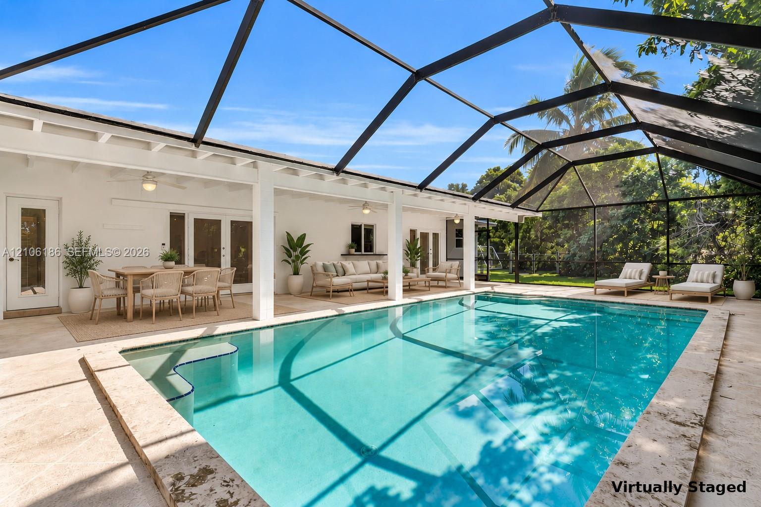 Virtually staged patio/pool