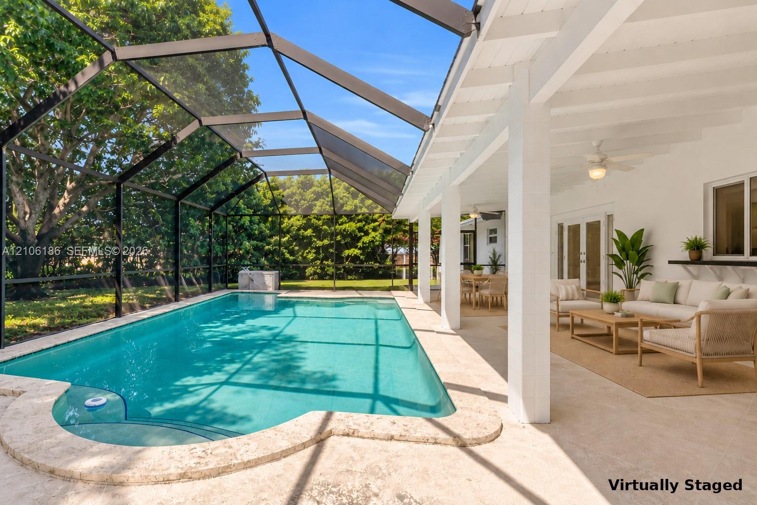 Virtually staged patio