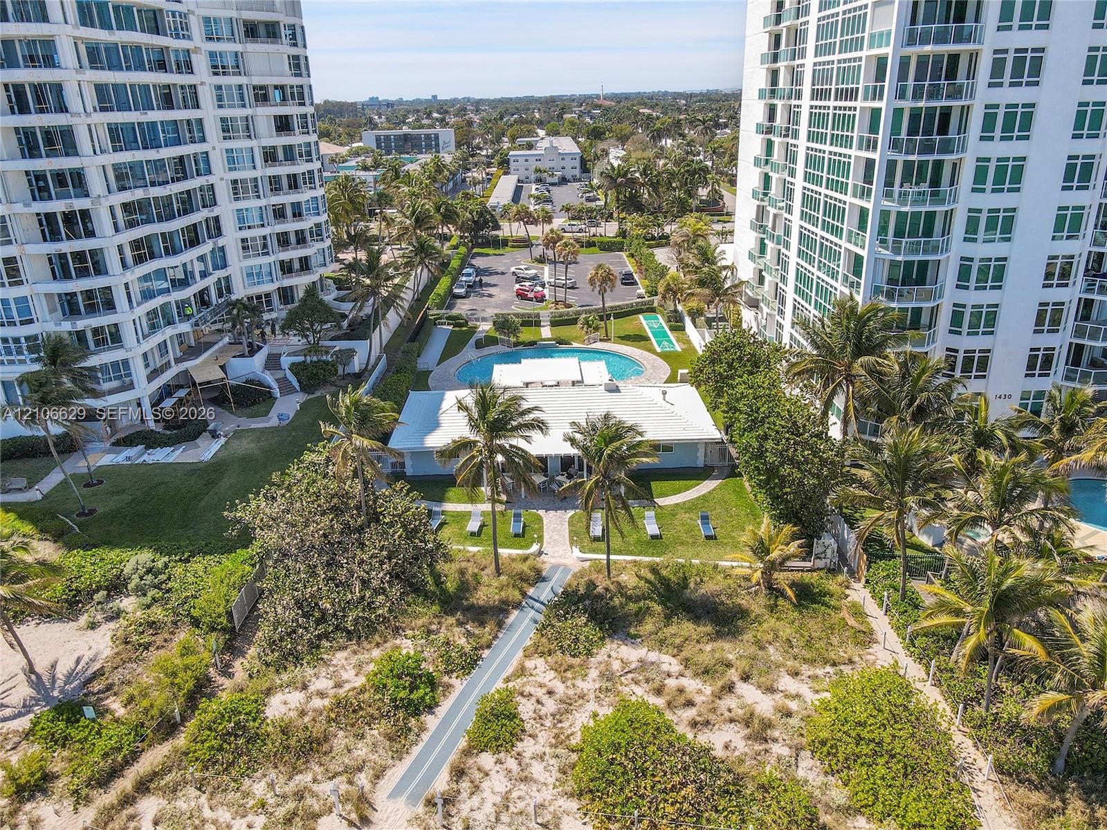 View of beach club house.