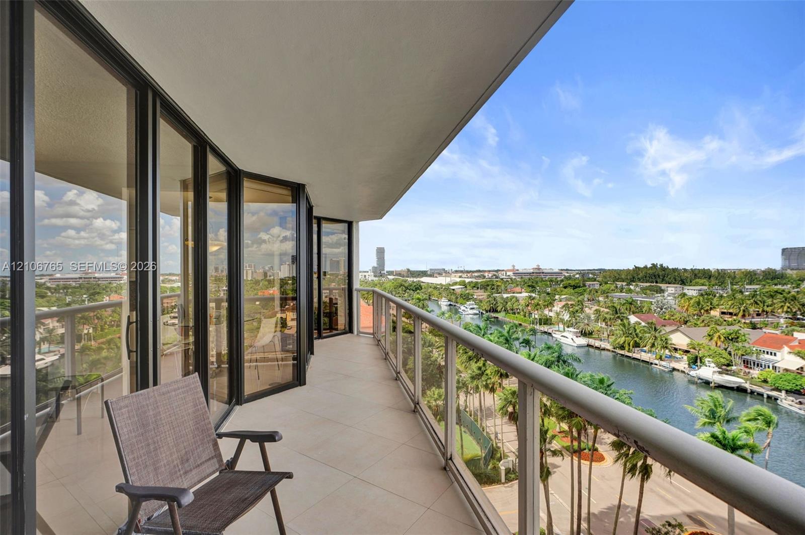 Covered balcony.
