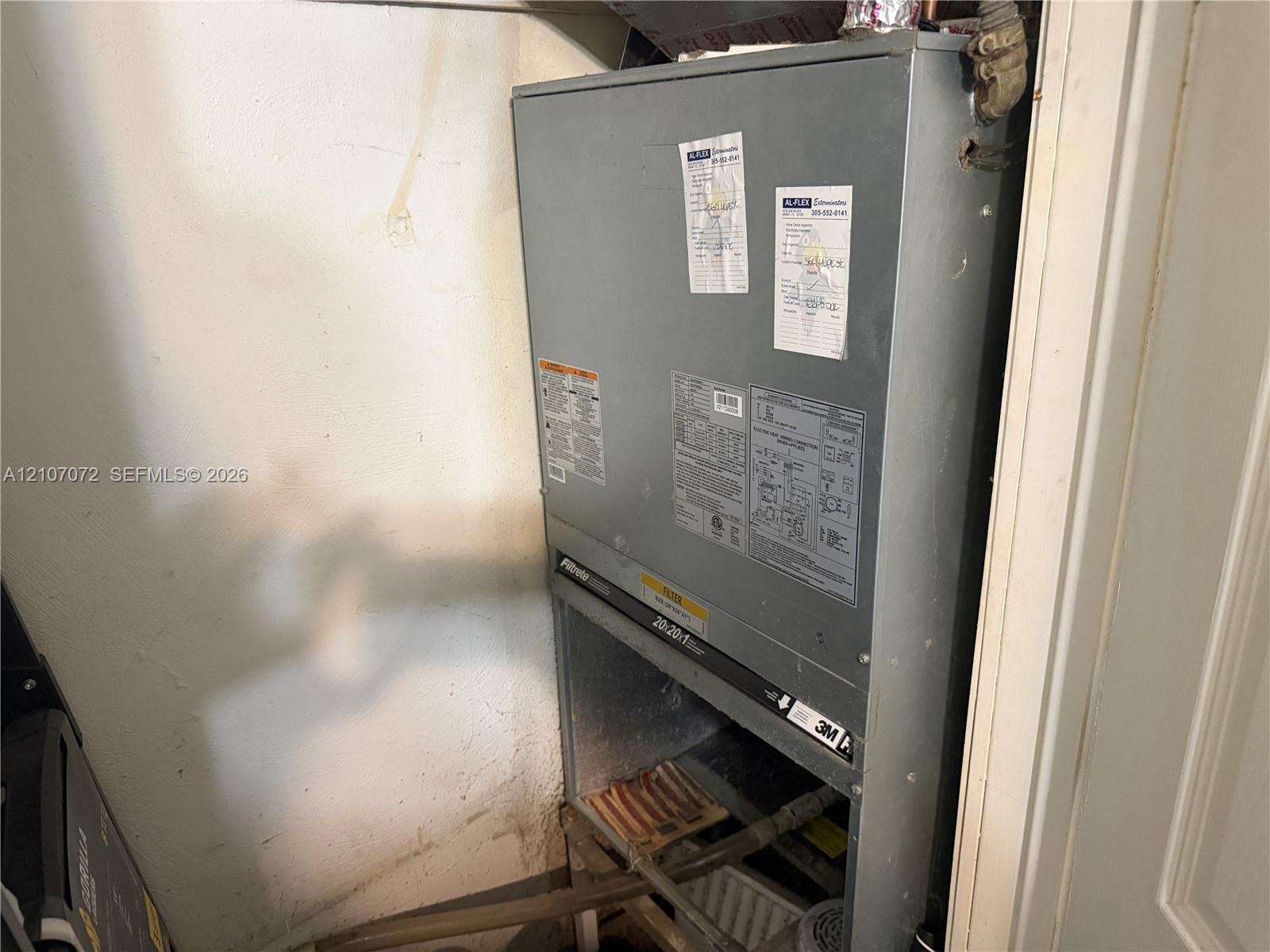 Climate control unit featuring a metal housing cabinet and built-in air filtration system
