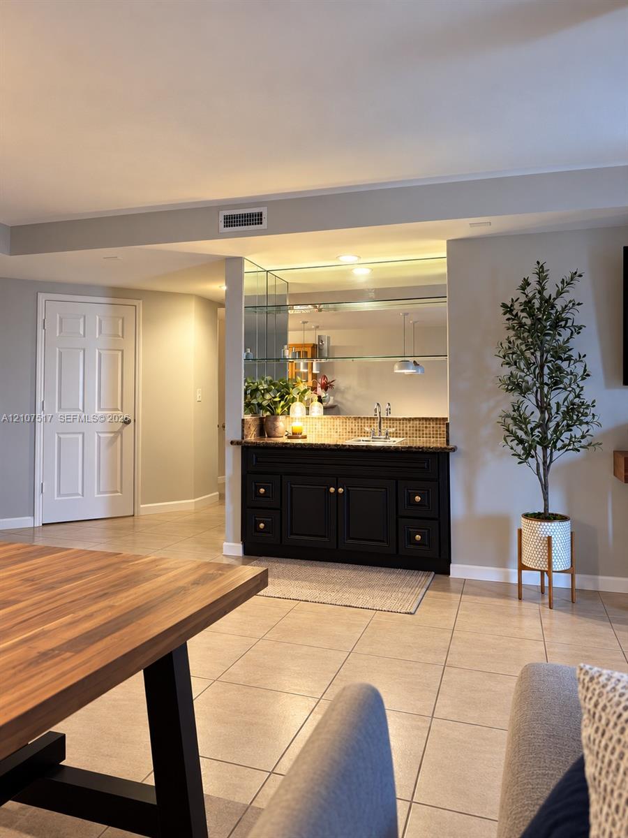 Wet bar, freshly painted