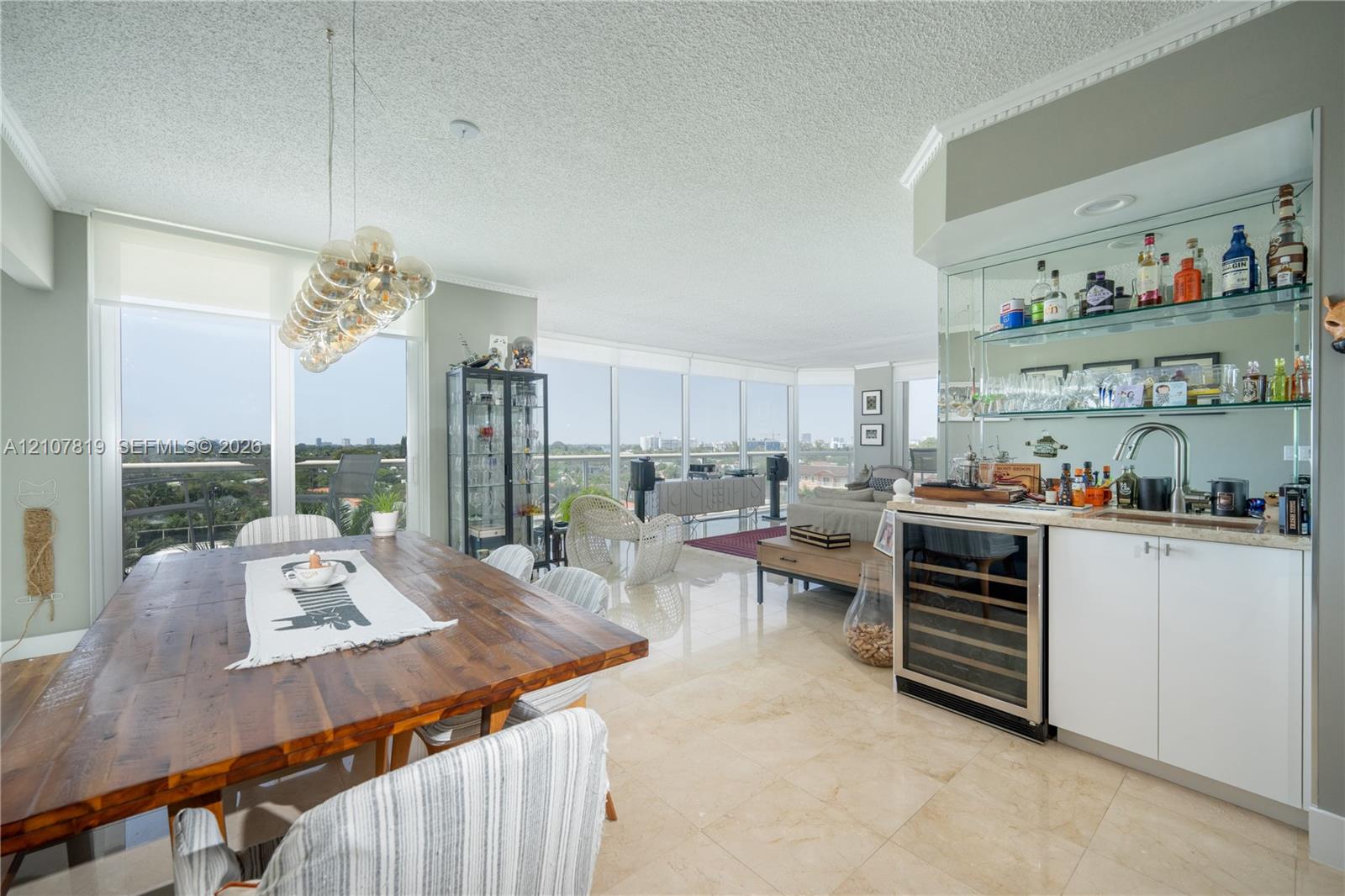 Dry Bar and Living / Dining Room