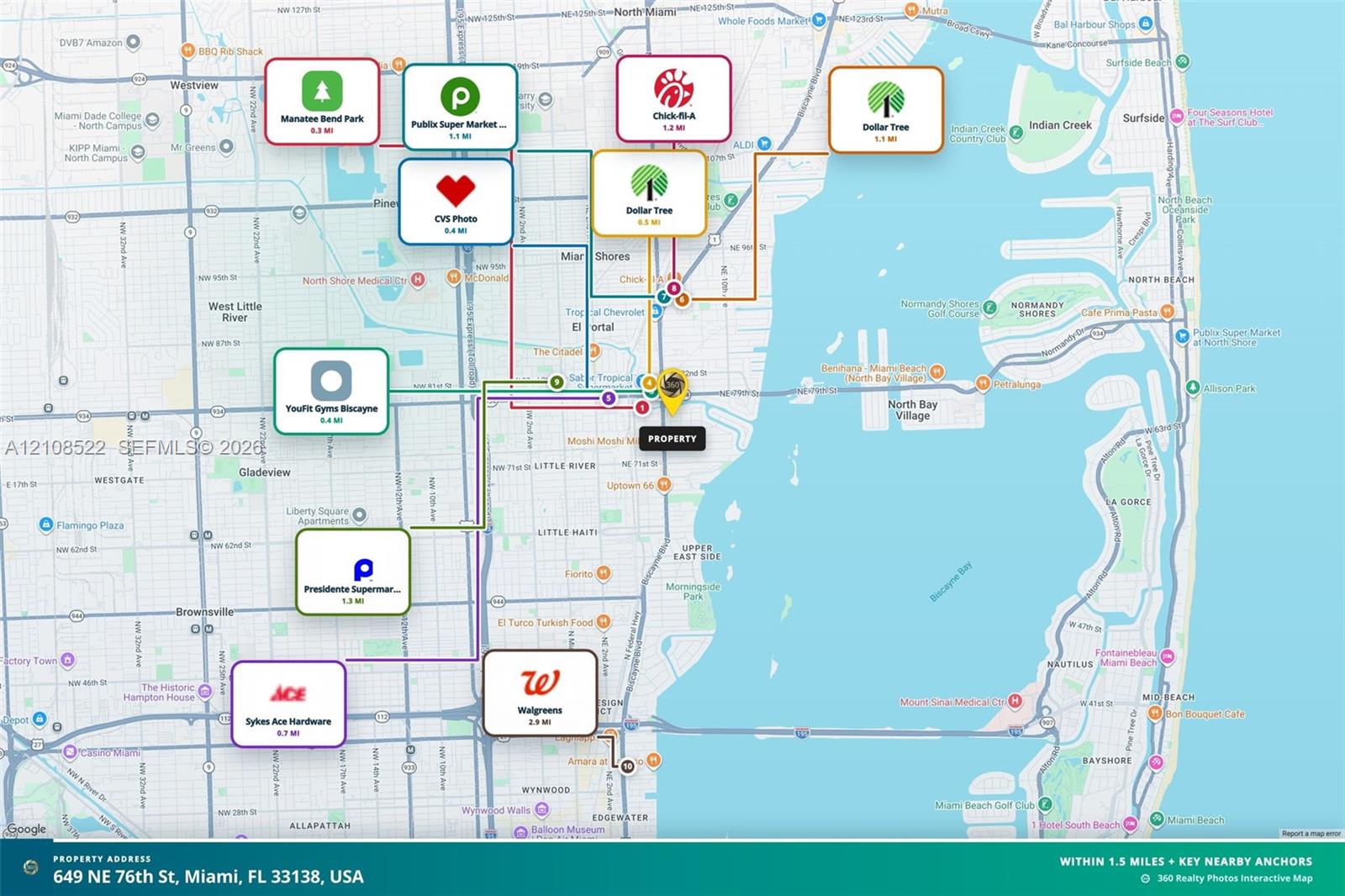 Location Map. Identifying commercial entities and public amenities in relation to the property