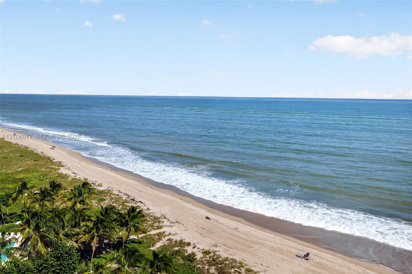 Direct oceanfront setting with sandy beach access, native coastal vegetation, and expansive horizon