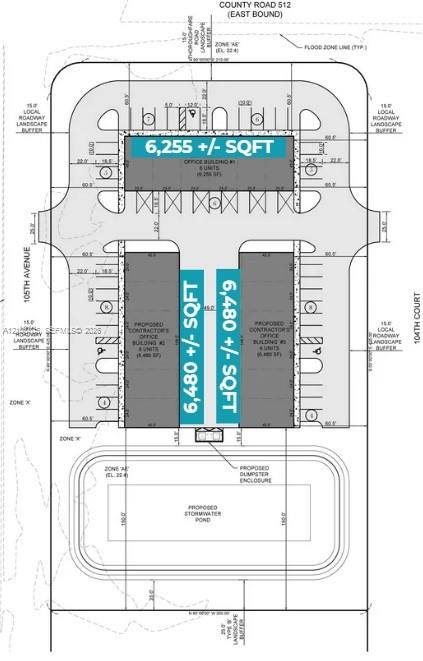 Site Plan. Illustrating the physical layout and square footage specifications for the property