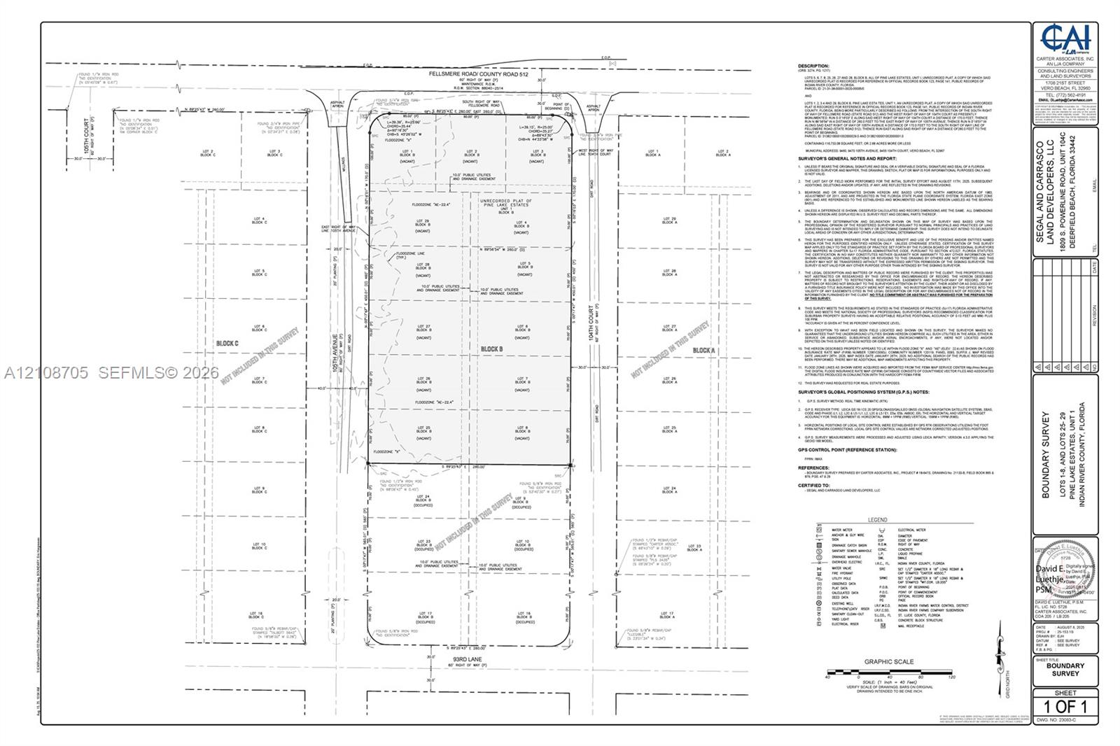 Boundary Survey. Outlining the parcel dimensions, plot configuration, and technical specifications of the property