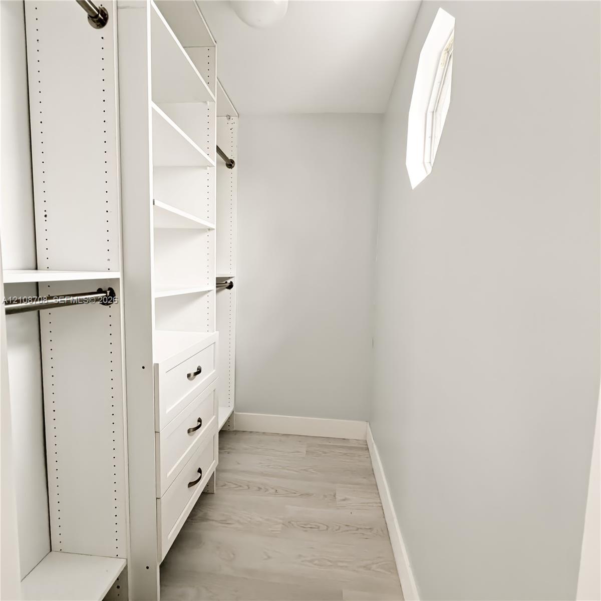 Closet with built in shelving
