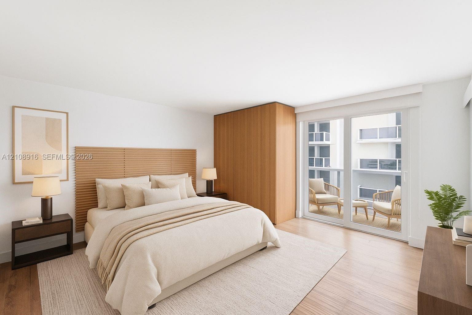 Staged master bedroom