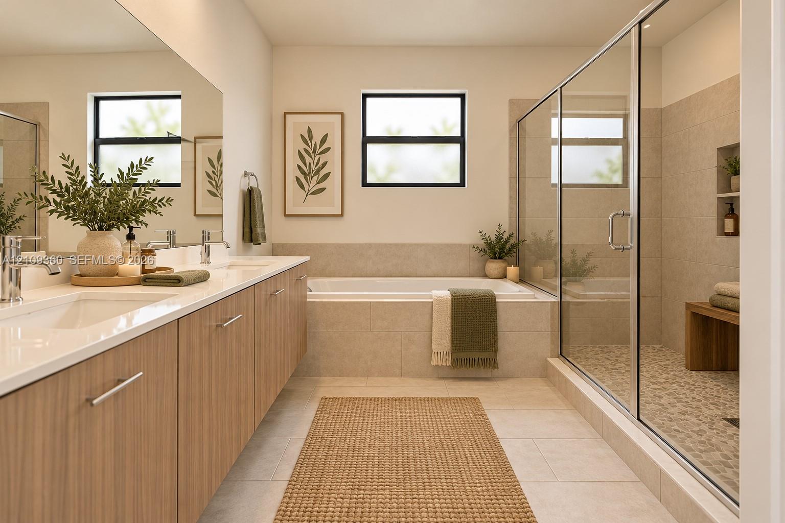 Digital staged Primary Bathroom