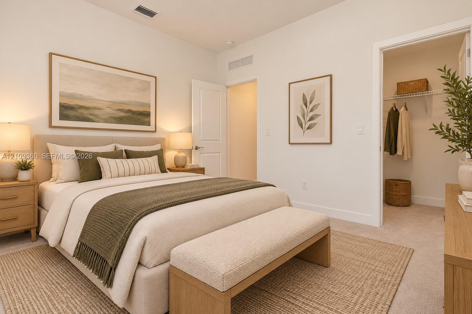 Digital staged Upstairs Bedroom