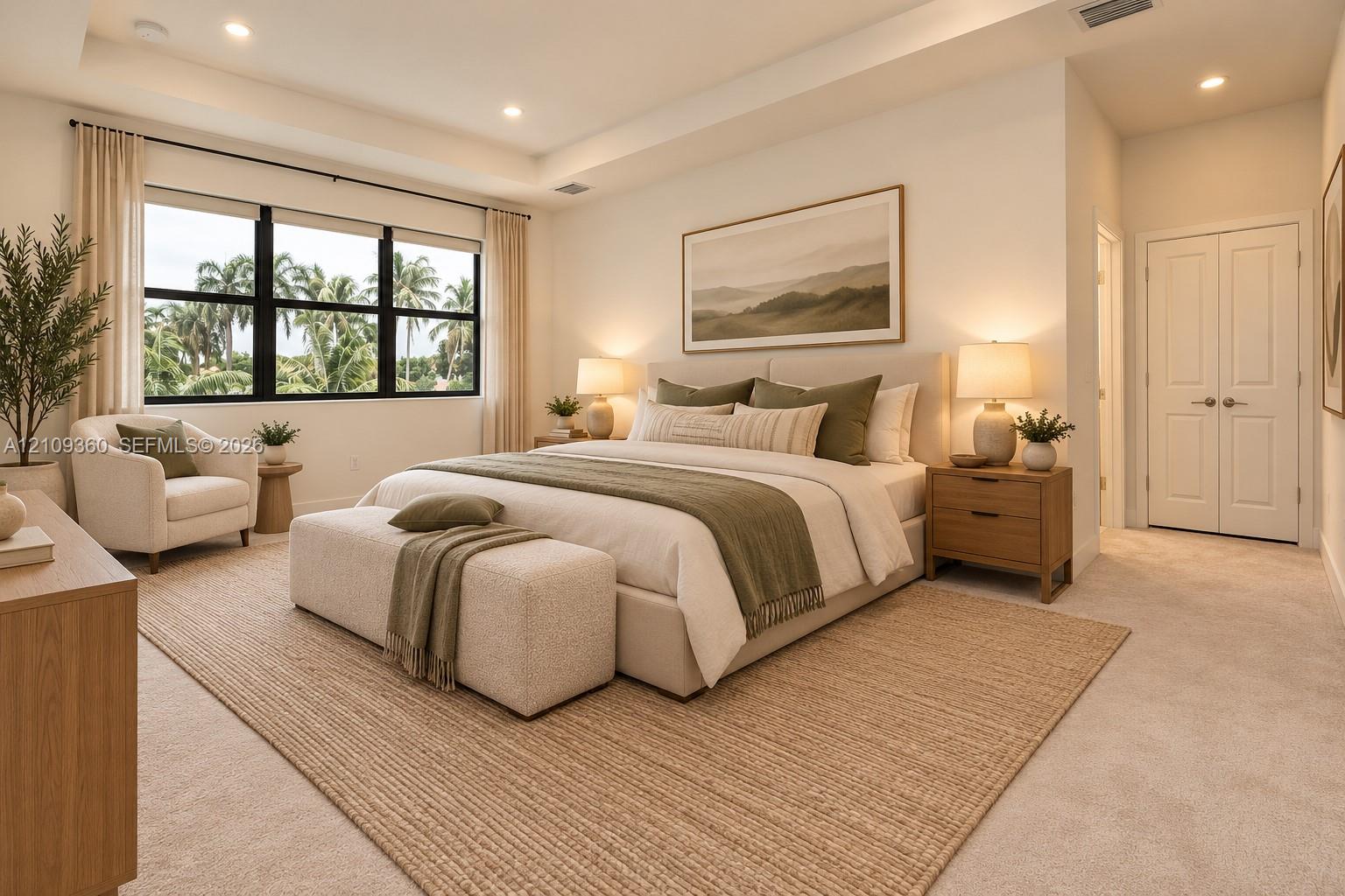 Digital staged Primary Bedroom
