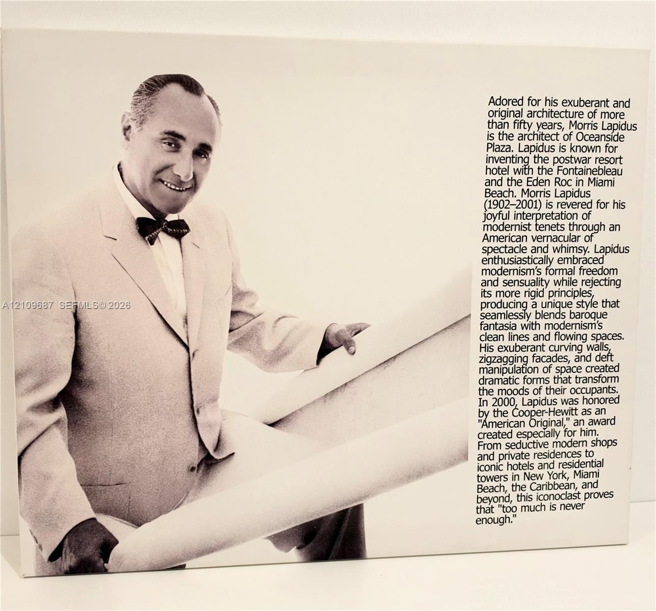 Architectural Biography. Documenting the historical contribution of the project designer to the property