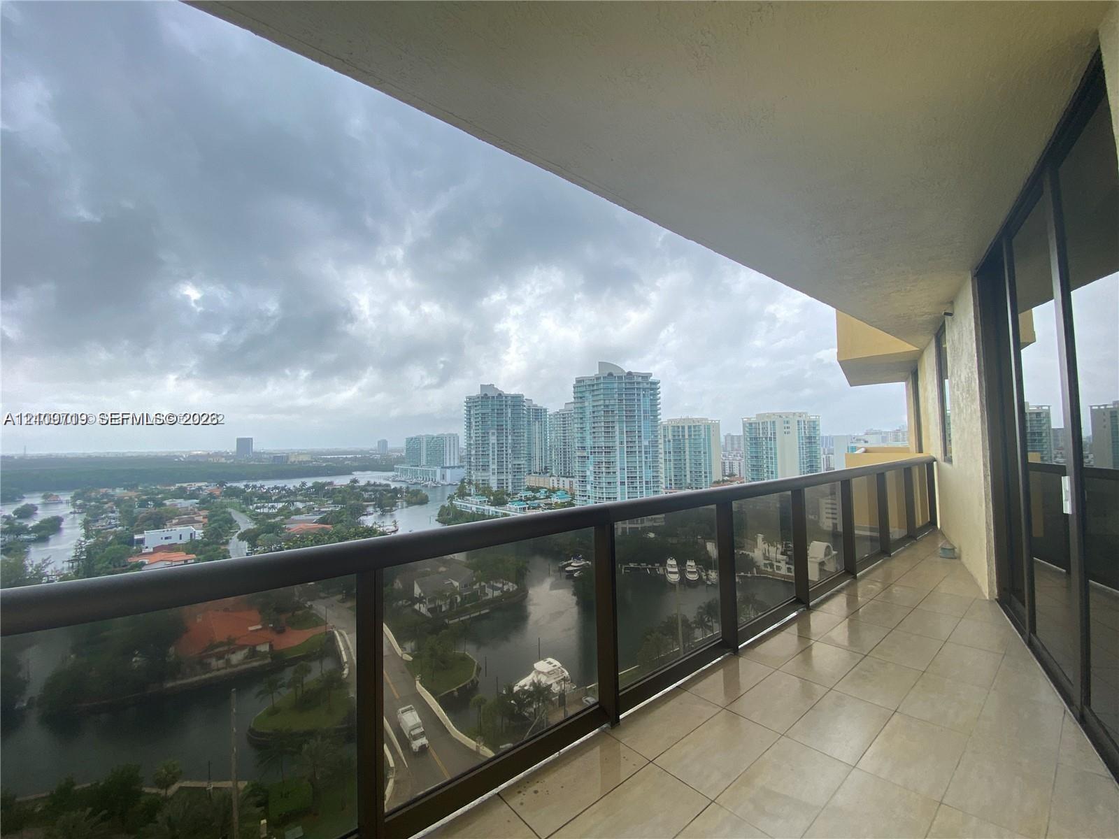 Covered balcony.