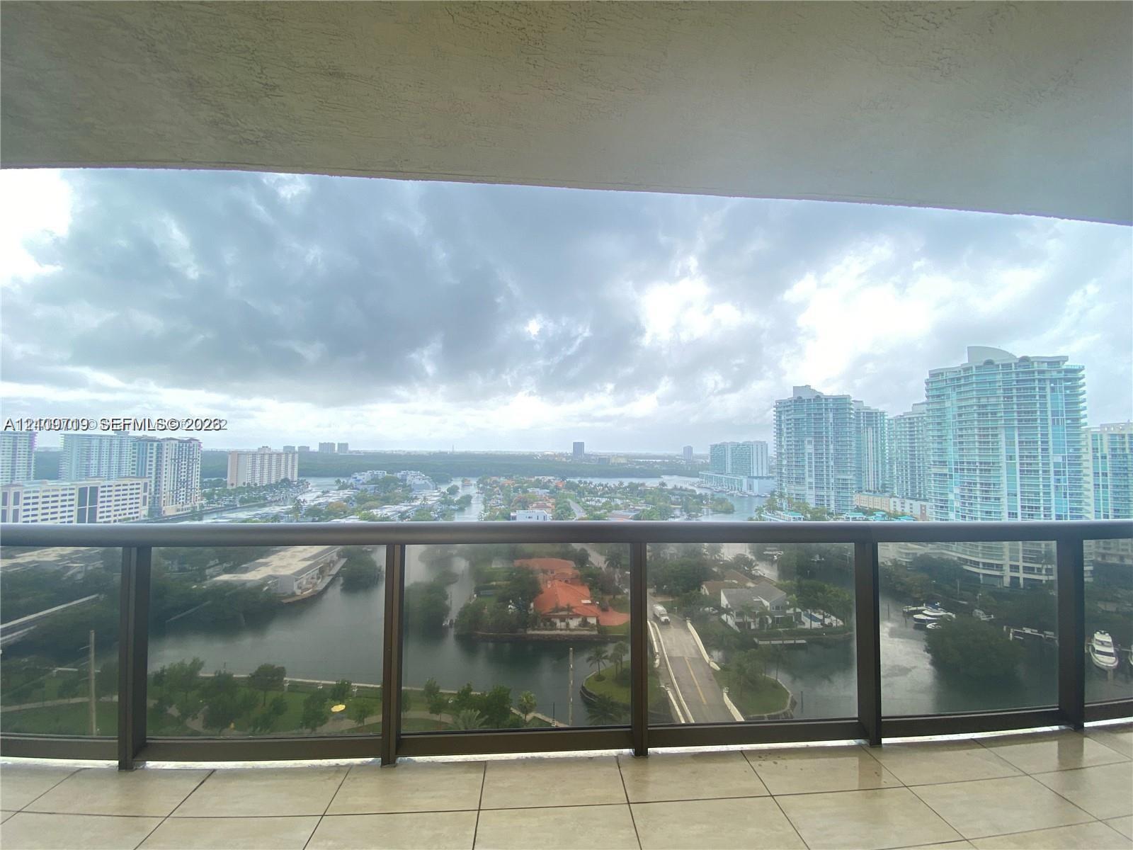 Covered balcony.