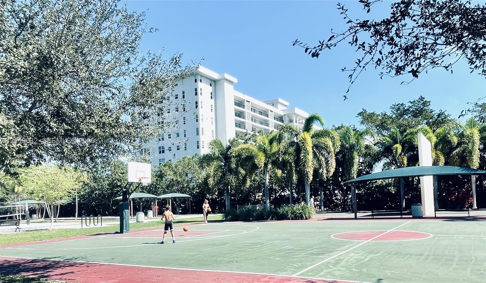 Outdoor basketball area